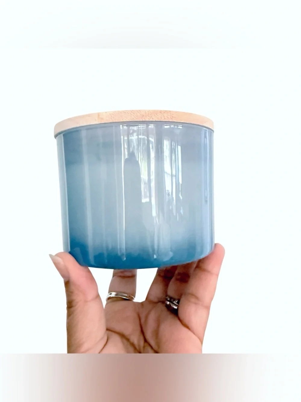 Sand + Fog  Mr. & Mrs. Saddle & Cardamom Large Scented Candle in blue